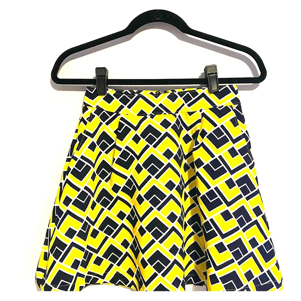 Yellow white and navy mini skirt, JOA